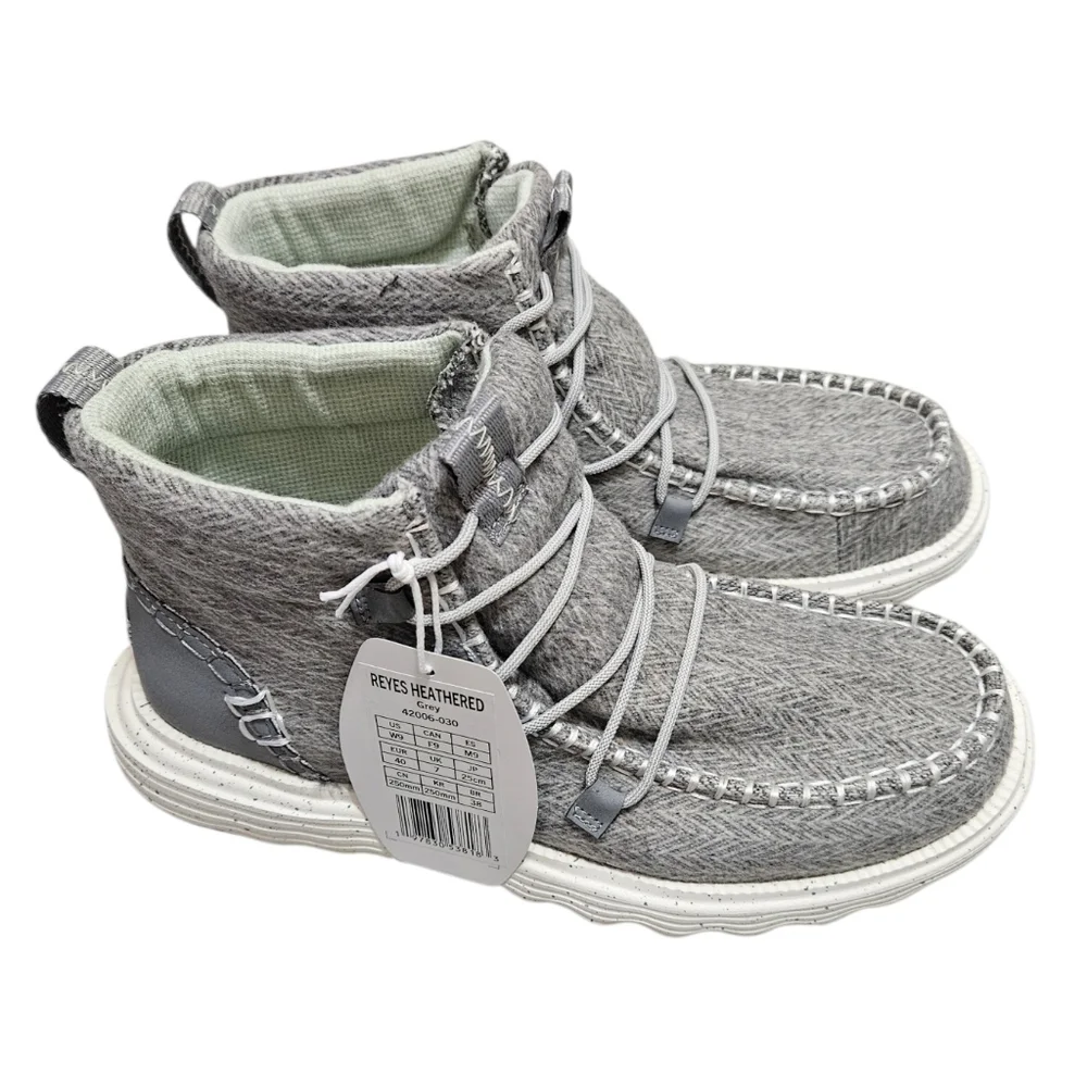 Hey Dude Reyes Heathered Grey Womens Booties NEW
